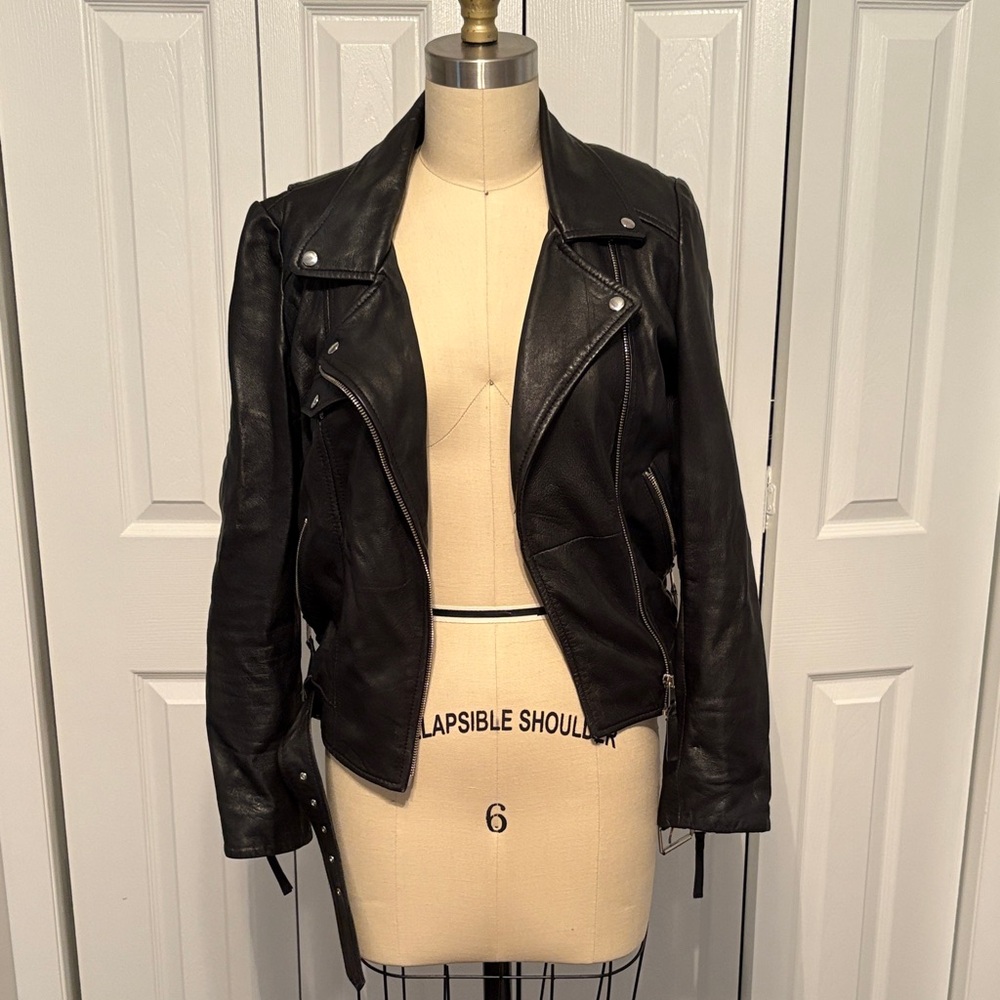 Classic Zara Black Genuine Leather Jacket